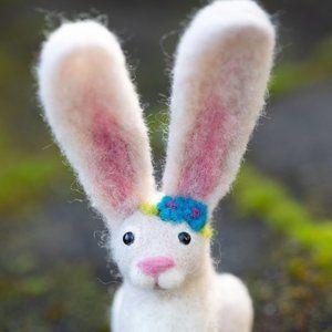 Celebrate Easter! One-of-a-kind needle felted bunny, made by me!